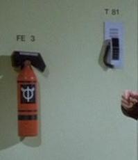 Colonial fire extinguisher and telephone