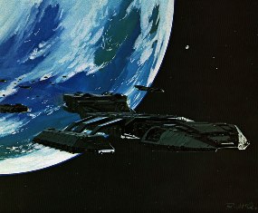 Ralph McQuarrie painting of the Galactica